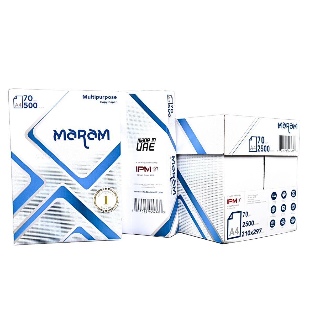 Папір для друку MARAM A4, 70 г/м2, 500 арк., білий